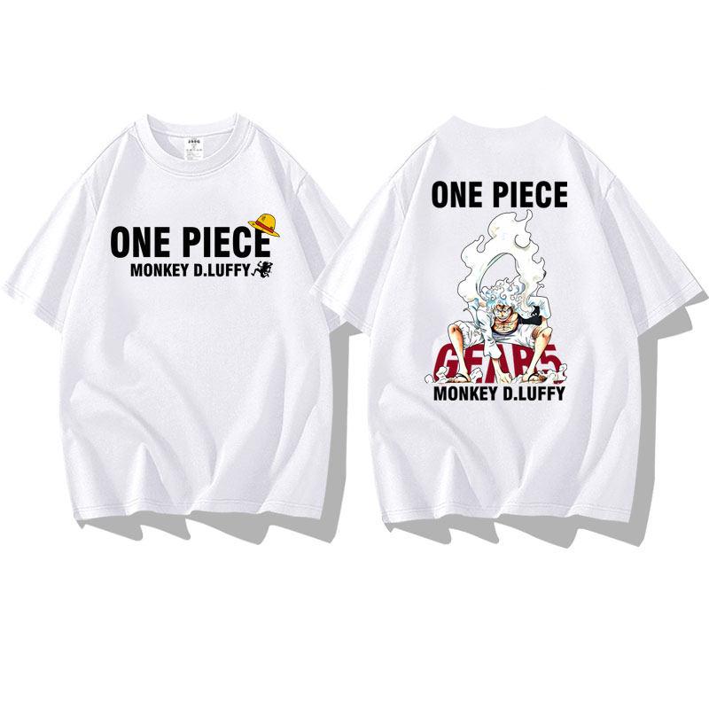 One Piece Anime Print Peripheral Sun God Nika 5th Gear Luffy Mens and Womens Shortsleeved Tshirts Halfsleeved Tshirts