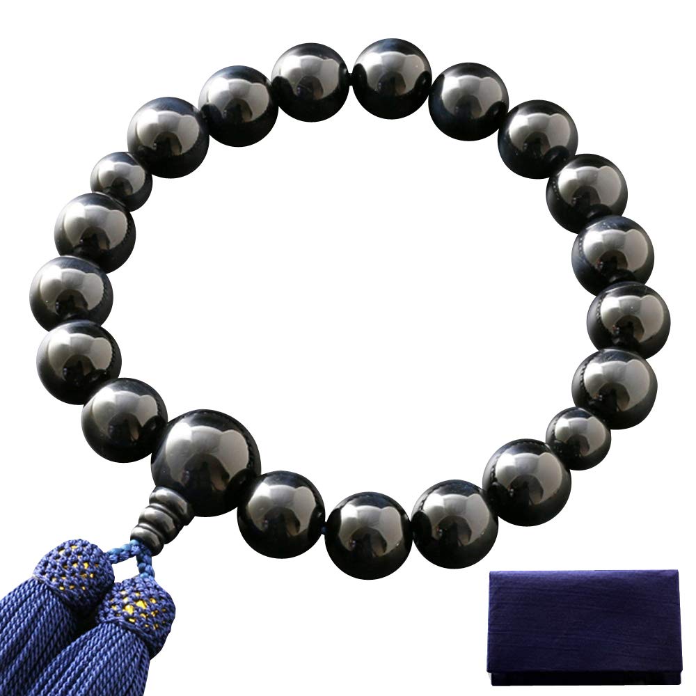 Kyoto Buddhist Altar Hayashi Prayer Beads for Men Pure Silk Head Tassel Blue Tiger Eye Stone Bag Kyoto Prayer Beads Can Be Used by All Sects (18