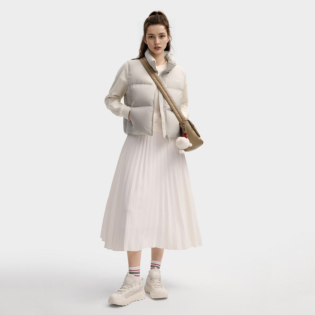 FILA Original RGB Multicolor Fashion Simple Personality Retro Classic Versatile Casual Daily Comfortable Warm Short Down Vest Women vest F11W549907FGY