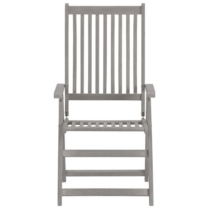Maison Exclusive - Chaises inclinables de jardin lot de 8 Gris Bois solide acacia