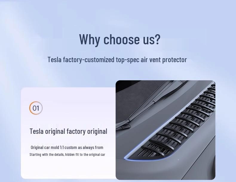 Tesla Model 3/Y Refresh AC Inlopp/Utlopp Insektsäkert Filterskydd