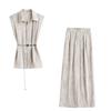 Wide-leg Pants Set Women's Summer New Design Temperament Striped Shirt Two-piece Set