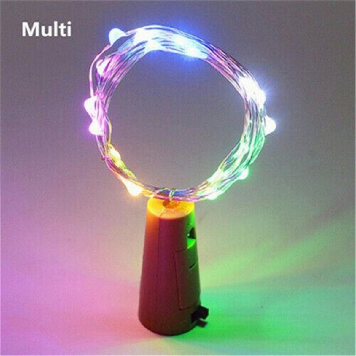 

20 LED Wine Bottle Colorful Lights with Cork 2M Silver Wire Cork Light Glass Craft Wedding Christmas Decoration Gift for Women 1pc