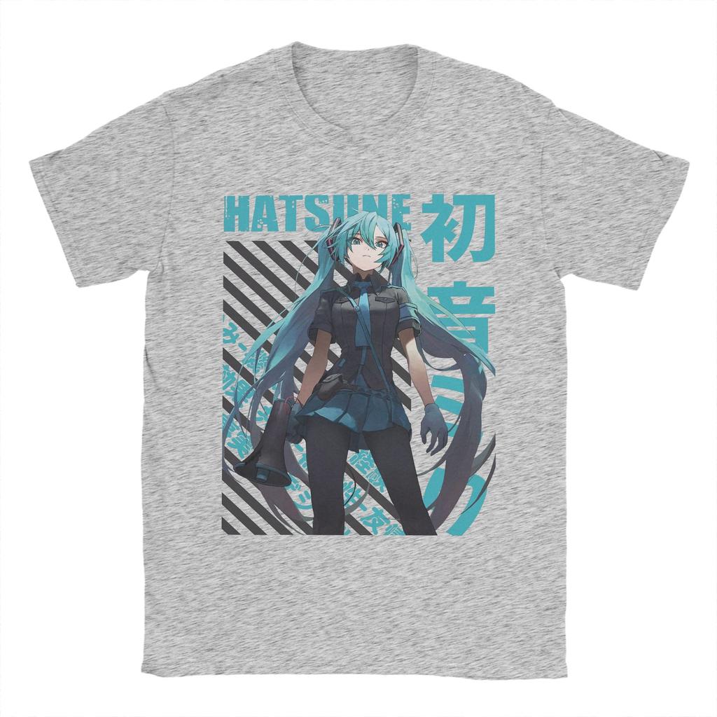 Men Women Vocaloid  Hatsunes Mikus T Shirt Anime Manga Pure Cotton Tops Novelty Short Sleeve Round Neck Tees Gift Idea T-Shirts
