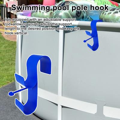 2 ks Háčky na bazénovou tyč Nastavitelné držáky na bazénovou síťku na listí k bazénu Teleskopické háčky na bazénovou tyč pro příslušenství k nadzemnímu bazénu