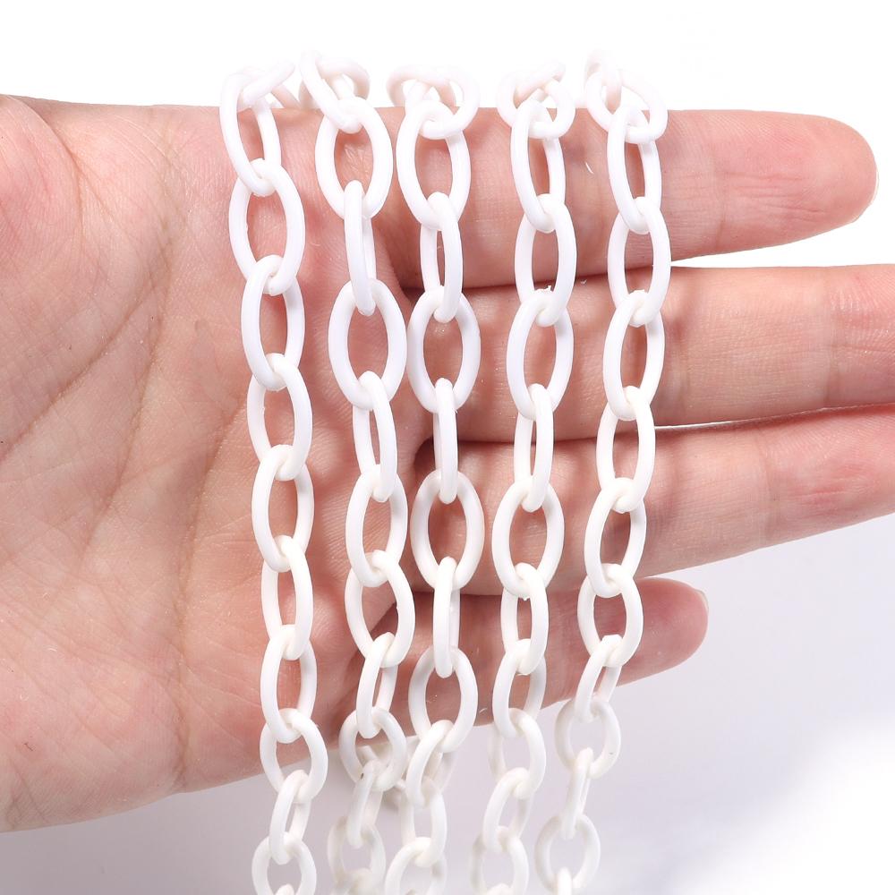 5pcs/lot 50cm Plastic Link Chain Colorful Extension Chains For Jewelry Making DIY Bracelet Necklace Phone Key Bag Chain Supplies