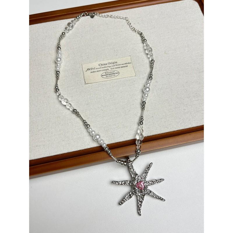 Elegant Alloy Heart Pendant Necklace With Full Rhinestone Accents Minimalist Locket Chain Women 2025 Fashion Jewelry Star Pendant 2025-339