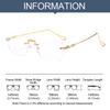 Blue Ray Blocking Anti Radiation Glasses Eye Protection Ultralight Pochromic Glasses Rimless Eyeglass Frame Computer Goggles