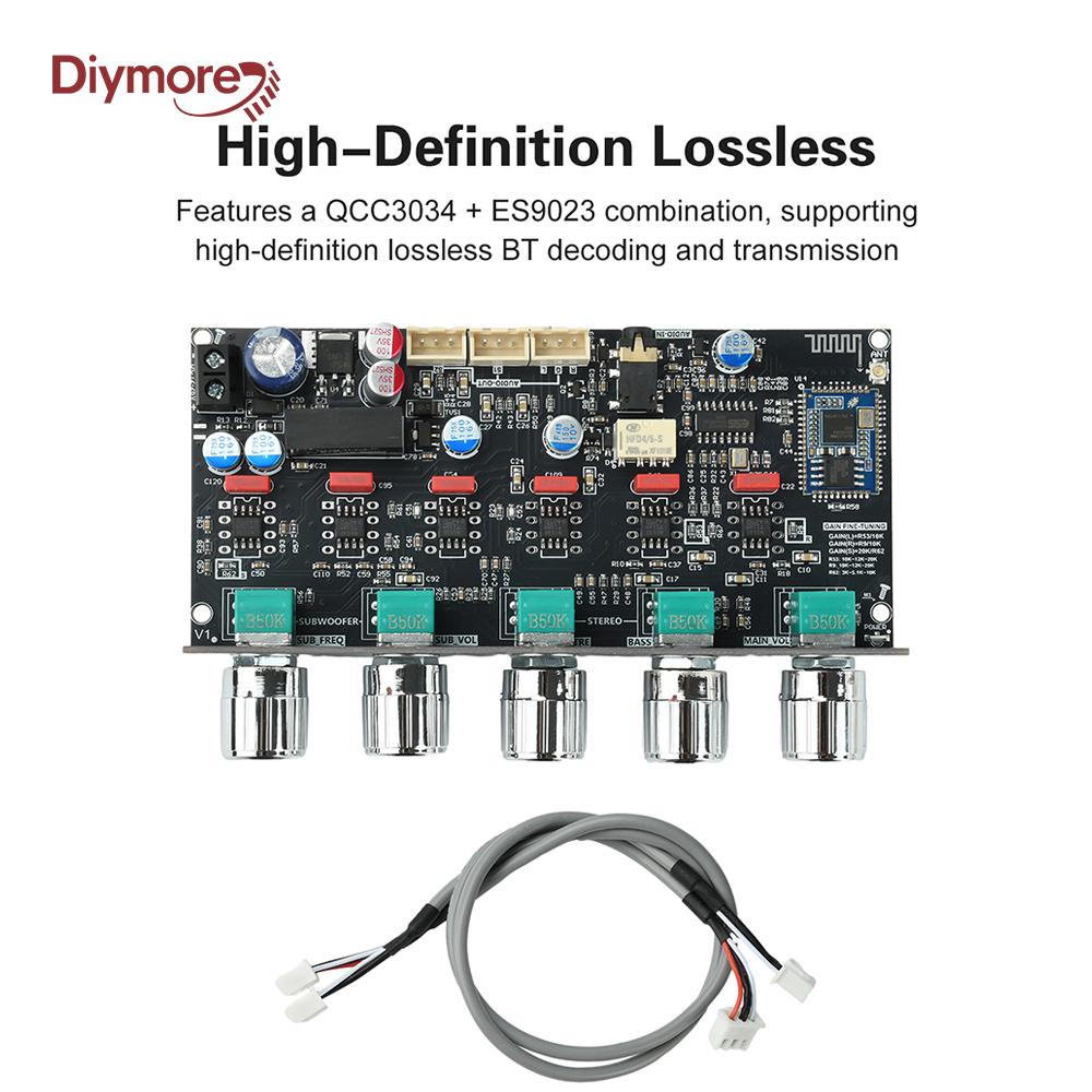 ZK-PRO2 Power Amplifier Decoding Board Fever Pre Stage Tone Board 2.1 Channel Subwoofer With High Pass BT Decode QCC3034+ES9023