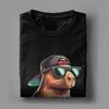 Cool Capybara Playing Video Games Men T Shirts Vintage Tee Shirt Short Sleeve Crew Neck TShirt Cotton Summer Clothing