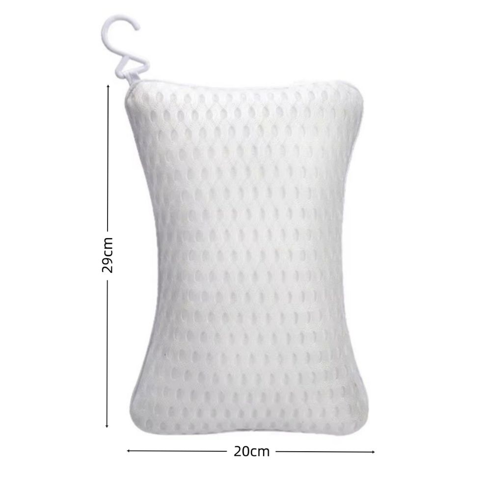New Soft SPA Bath Pillow Polyester 2 Suction Cup Bathroom Headrest Anti-slip Breathable Neck Pillow Home Supplies