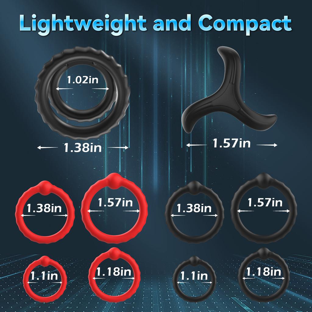 Silicone Penis Ring Set Sex Toys For Men Adult 10 Pcs Cock Rings Shaft For Erection Enhancing Soft Stretchy Cockring Penisring