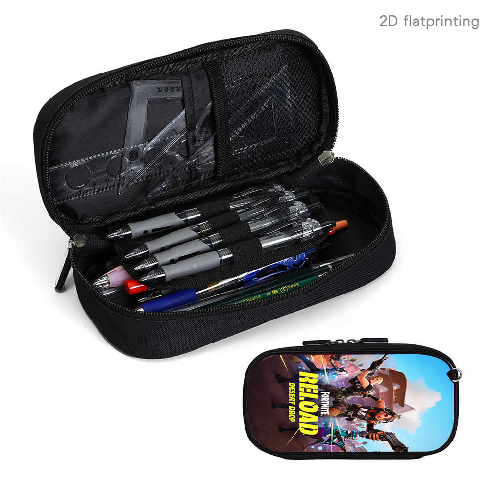 Fortnite Cartoon Lightweight Multi-Function Pencil Pouch, Unisex Kids Aged 6-14 Light Portable Student Stationery Storage Case