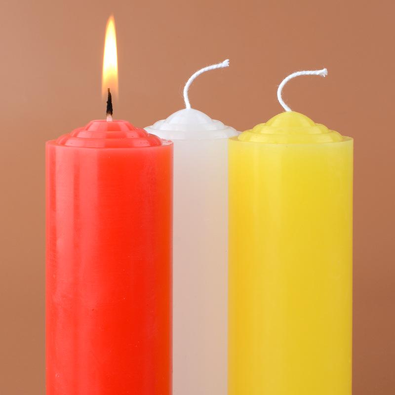 Odorless Multi-Color Extra Thick Festival and Emergency Candles: 24-Hour Lighting Backup in Red, White, Purple, Black.