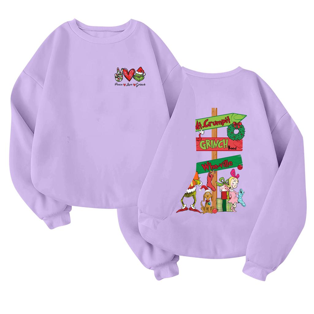 Children's Fashionable Lightweight Long-sleeved Round Neck Pullover With Pockets Printed Pullover