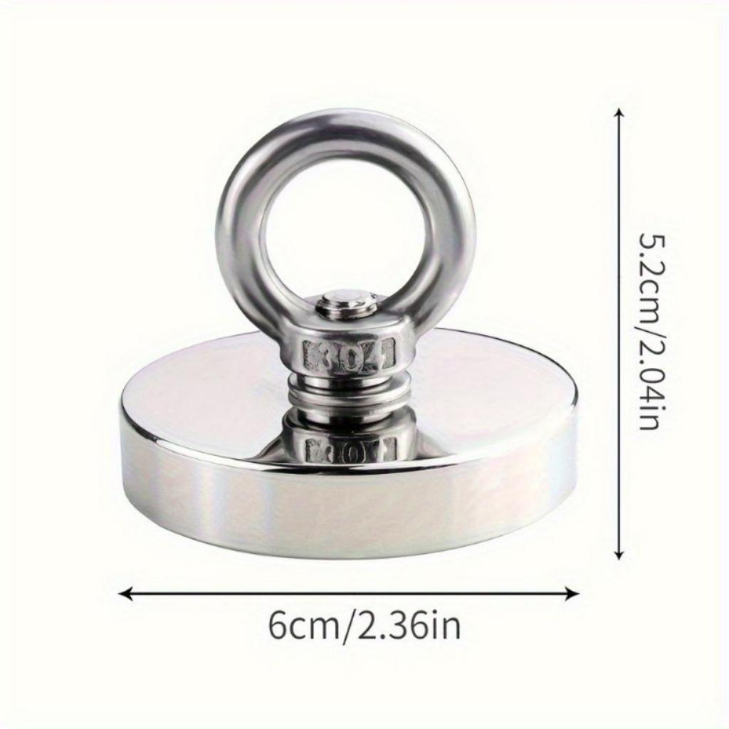 Cârlig cu magnet de pescuit din neodim super-puternic N52 Magnet pentru pământuri rare pentru sarcini grele cu șurub cu ochi cu gaură înfundată Magnet de salvare 48-60mm