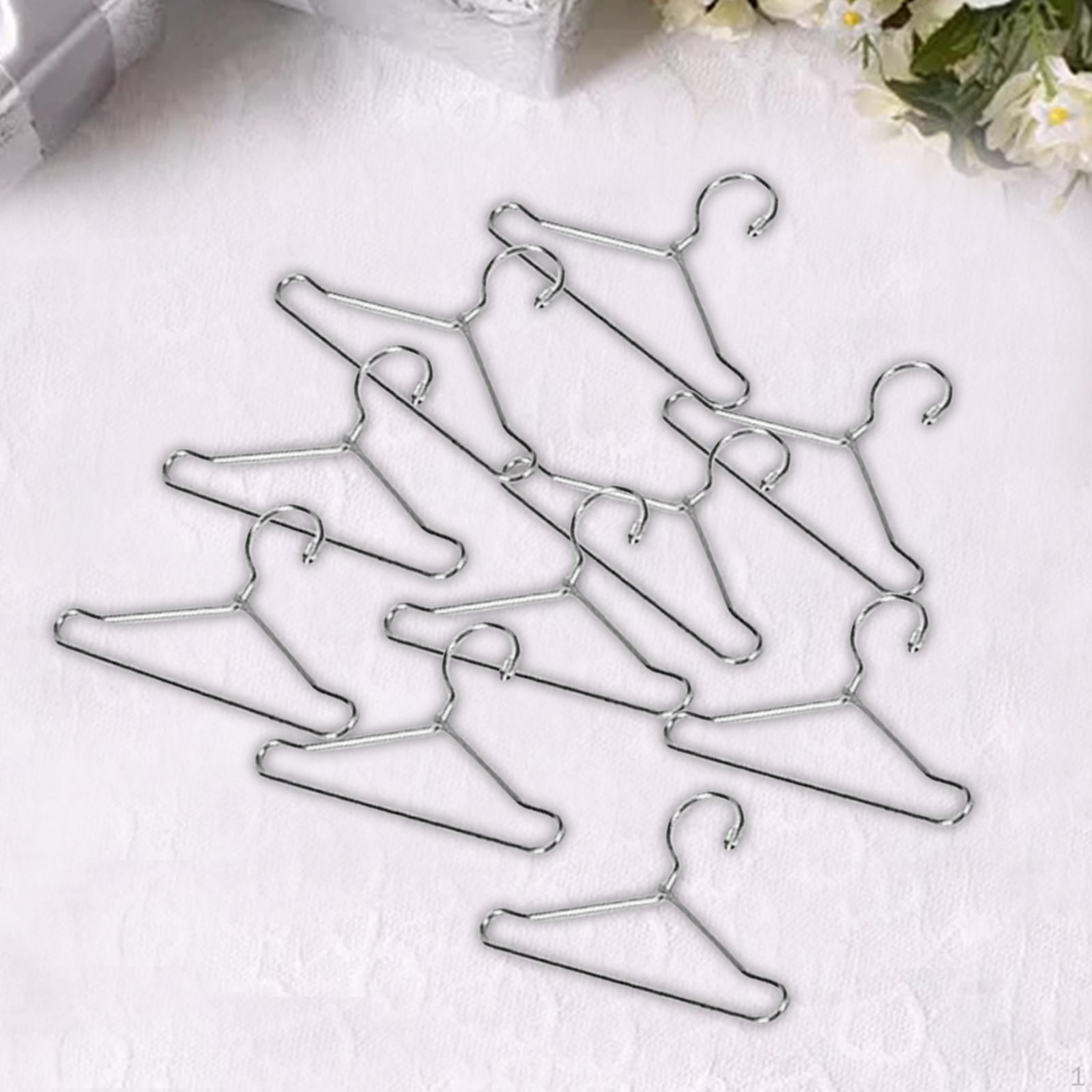 10 Pcs Dress Outfit Holder Dollhouse Furniture Bedroom Decor Doll Clothes Hangers for Argent 749₽
