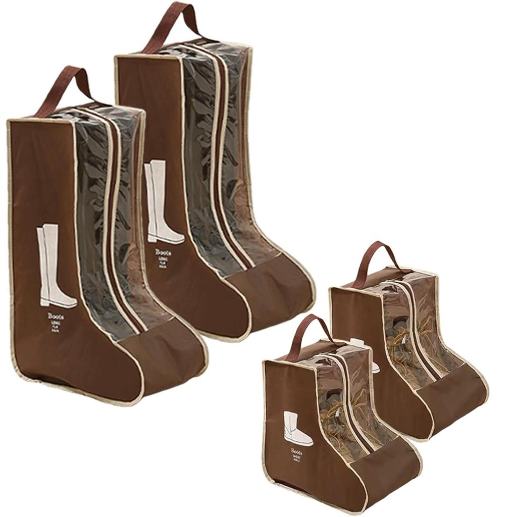 Portable Boots Storage, Tall Boots Storage Short Boots Protector Bag, Shoe Dust Bags,Shoe Sleeves for Travel,Clear Packing Organizers for Men & Women