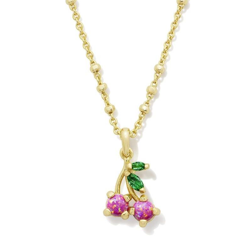 Cherry Necklace Fruit Zircon Peach Tropical Clavicle Chain Necklace Women