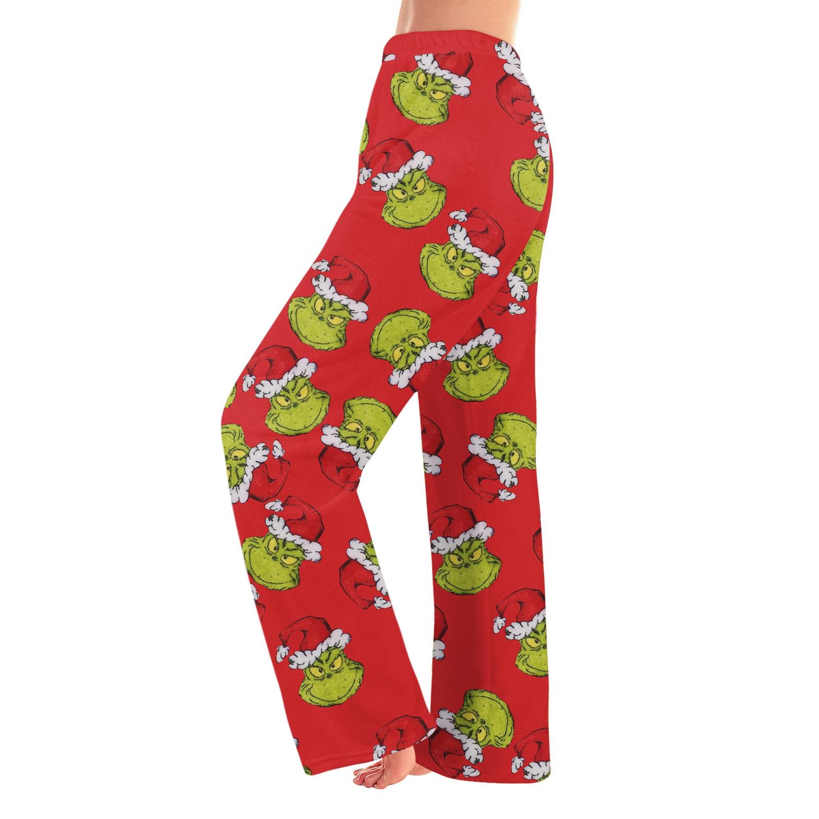 

Детские зимние брюки, длинные брюки, фланелевые брюки с рождественским принтом 150 горячий розовый