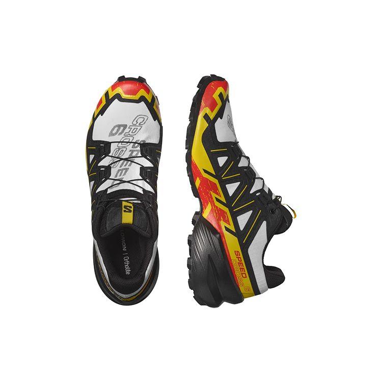 SALOMON Speedcross 6 Comfortable Non-Slip Durable Supportive Low-Top Hiking Shoes Men Hiking Shoes Black White Yellow 417378
