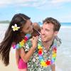 5/10pcs Tropical Hawaii Party Colorful Silk Leis Flower Wreath Necklace For Hawaii Beach Theme Party Decoration Supplies