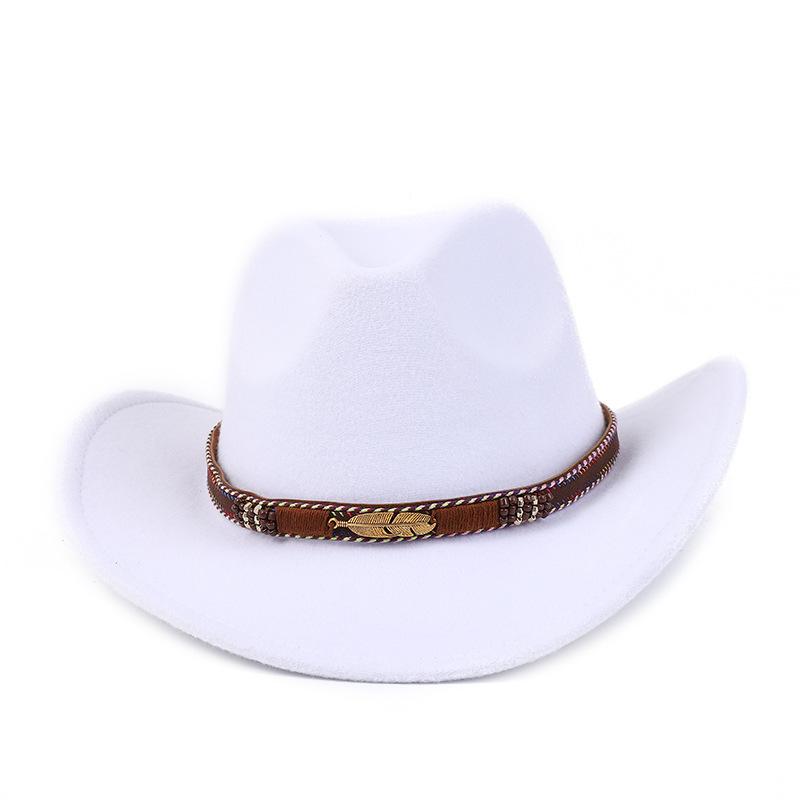 New Western Cowboy Hat Top Hat Jazz Hat Big Brim Ethnic Style Cowboy Felt Hat