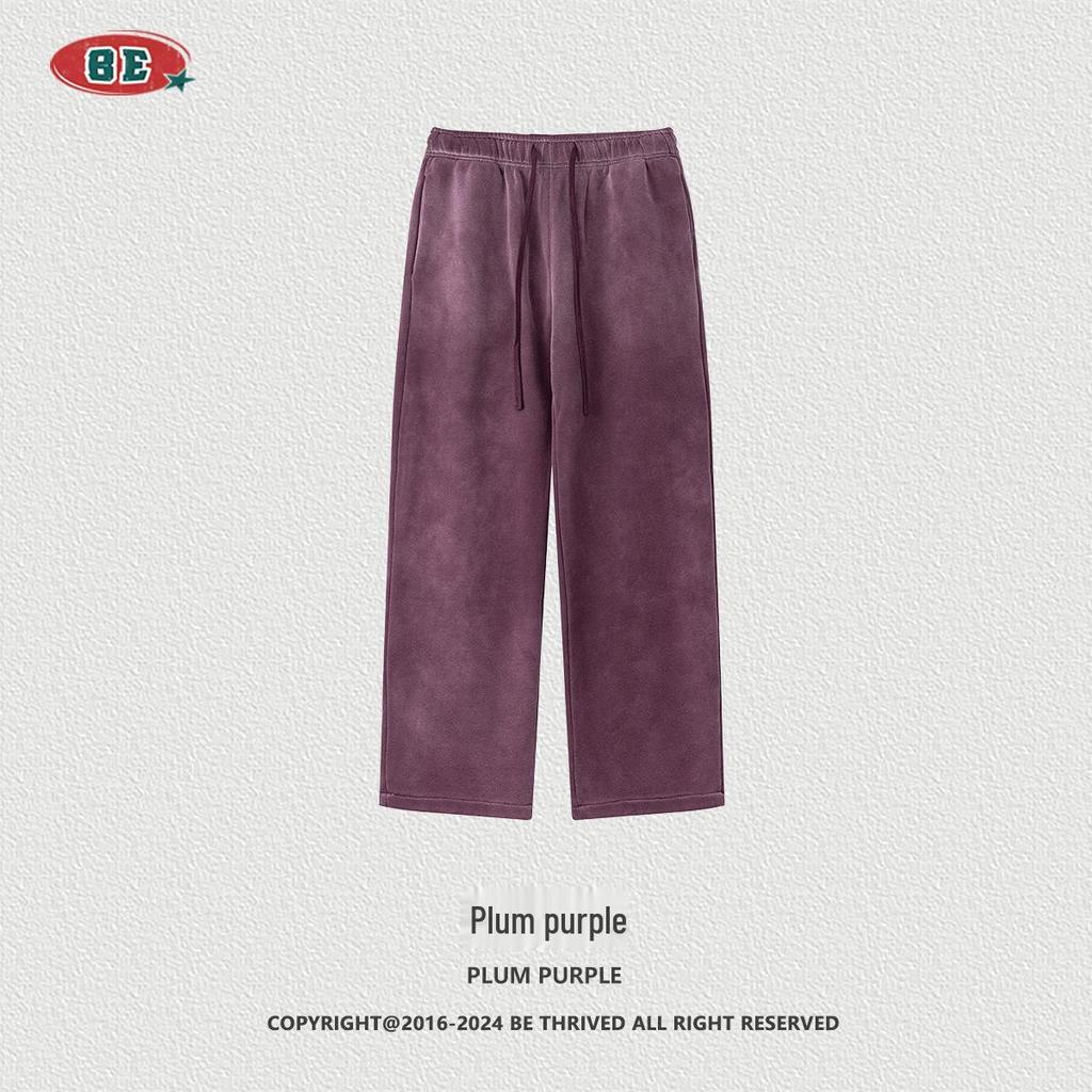 BE Men's Retro Distressed Spray Paint Velvet Hoodie & Sweatpants Set - Autumn 2025 Collection