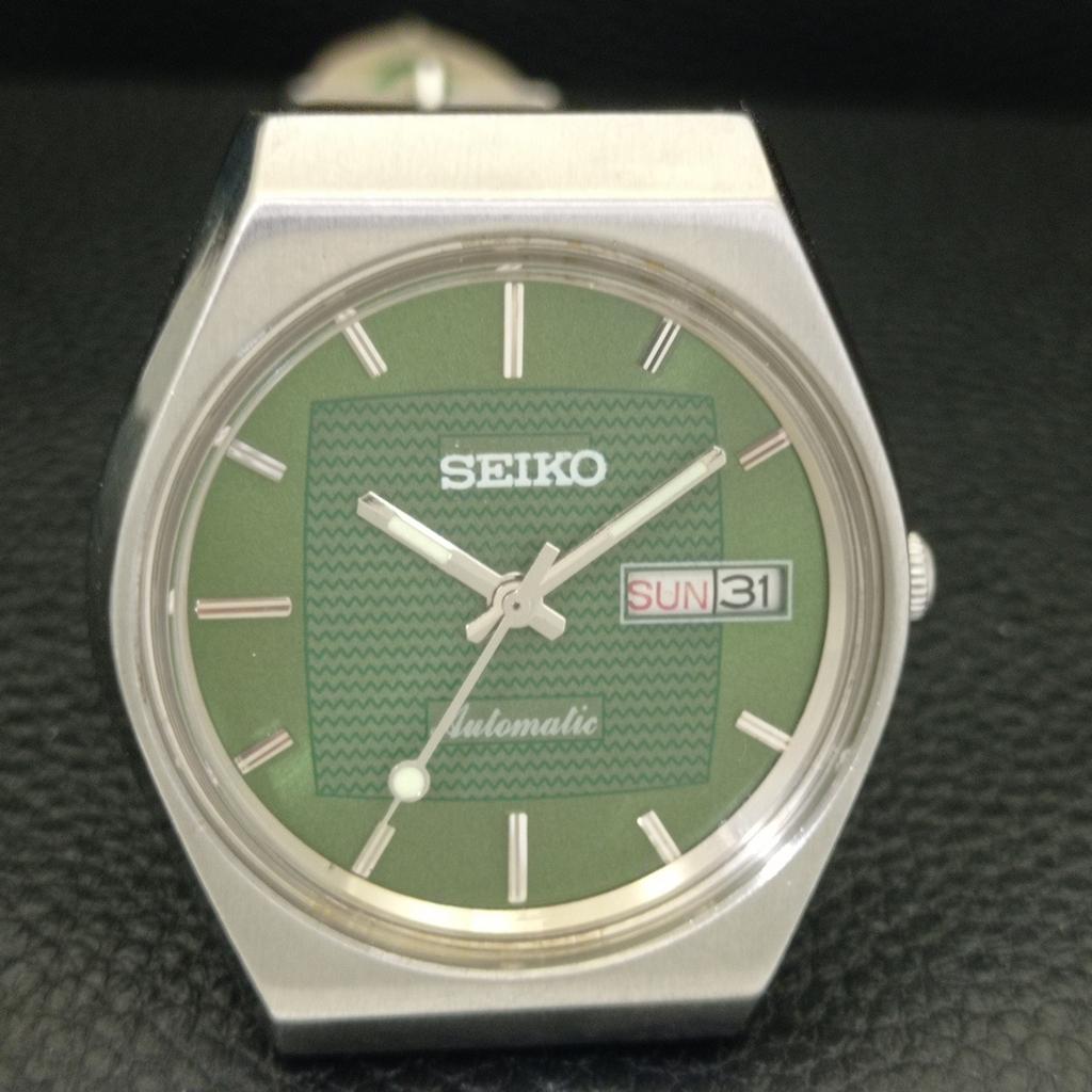 Seiko AUTOMATIC 6309A VINTAGE JAPAN MENS GREEN COLOR DIAL WATCH A701429-5 R206b-a701429
