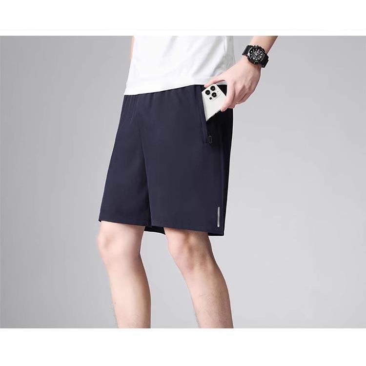 Men's Ice Silk Quick-Dry Casual Sports Shorts - Loose, Thin, Five-Point Length Plus Size