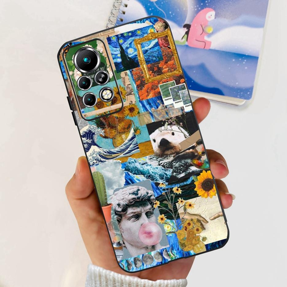 For Infinix Note 11 Pro Case X697 Cute Painted Back Cover Soft Silicone Phone Cases For Infinix Note 11 Note11 Pro Fundas Bumper