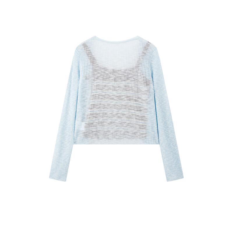 PEACEBIRD Women's Elegant Striped V-Neck Knit Cardigan