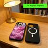 Stilvolle rosa Wolken für Mädchen Handyhülle Für iPhone17,16,15,14,13,12,11 Plus,Pro Magnetisch Für Magsafe Kabelloses Laden