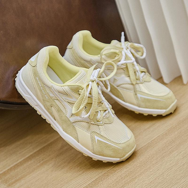 Dexun shoes women's 2025 autumn new round head comfortable versatile soft sole casual shoes breathable mesh dad shoes women