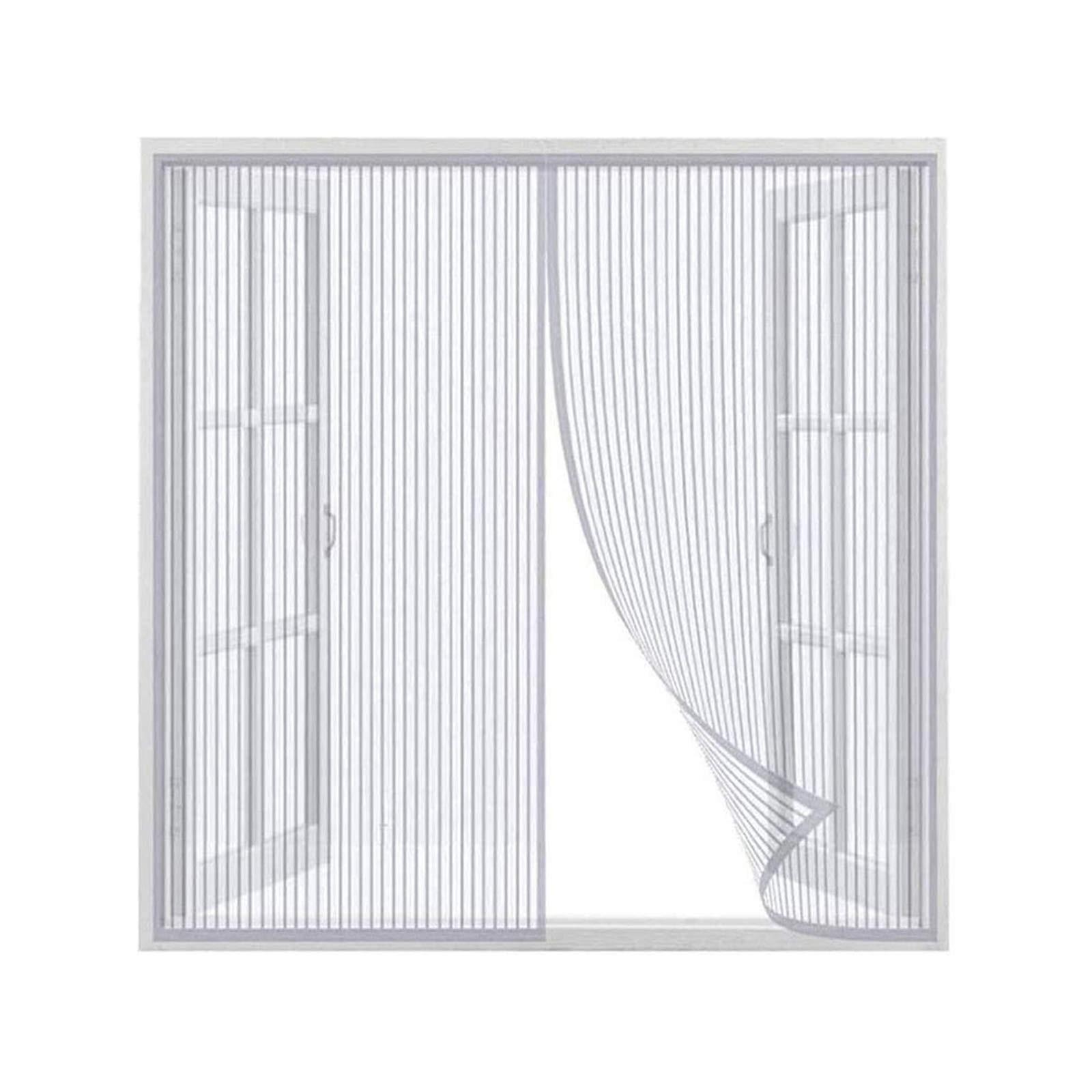 

Магнитная москитная сетка 100x140 см, занавеска, магнитная присоска, подходит для входных дверей, дверей, дворов One Size белый