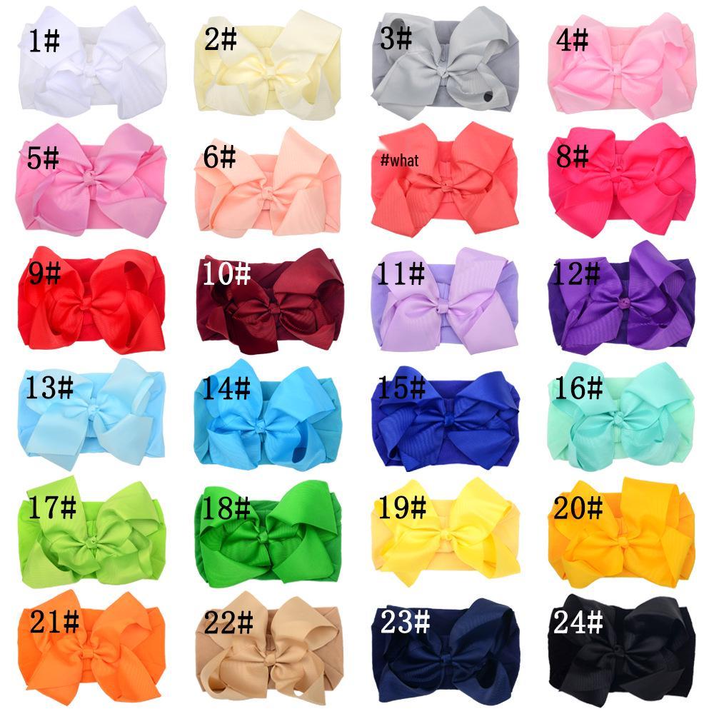 European 6-Inch Elastic Baby & Parent-Child Headband - Solid Color Bow Nylon Hair Accessory