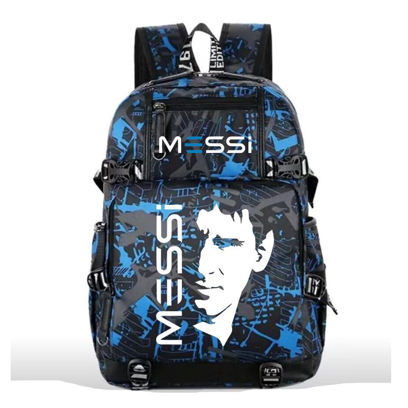 2023 football star Mbappe USB large capacity youth student schoolbag men and women leisure travel shoulder back