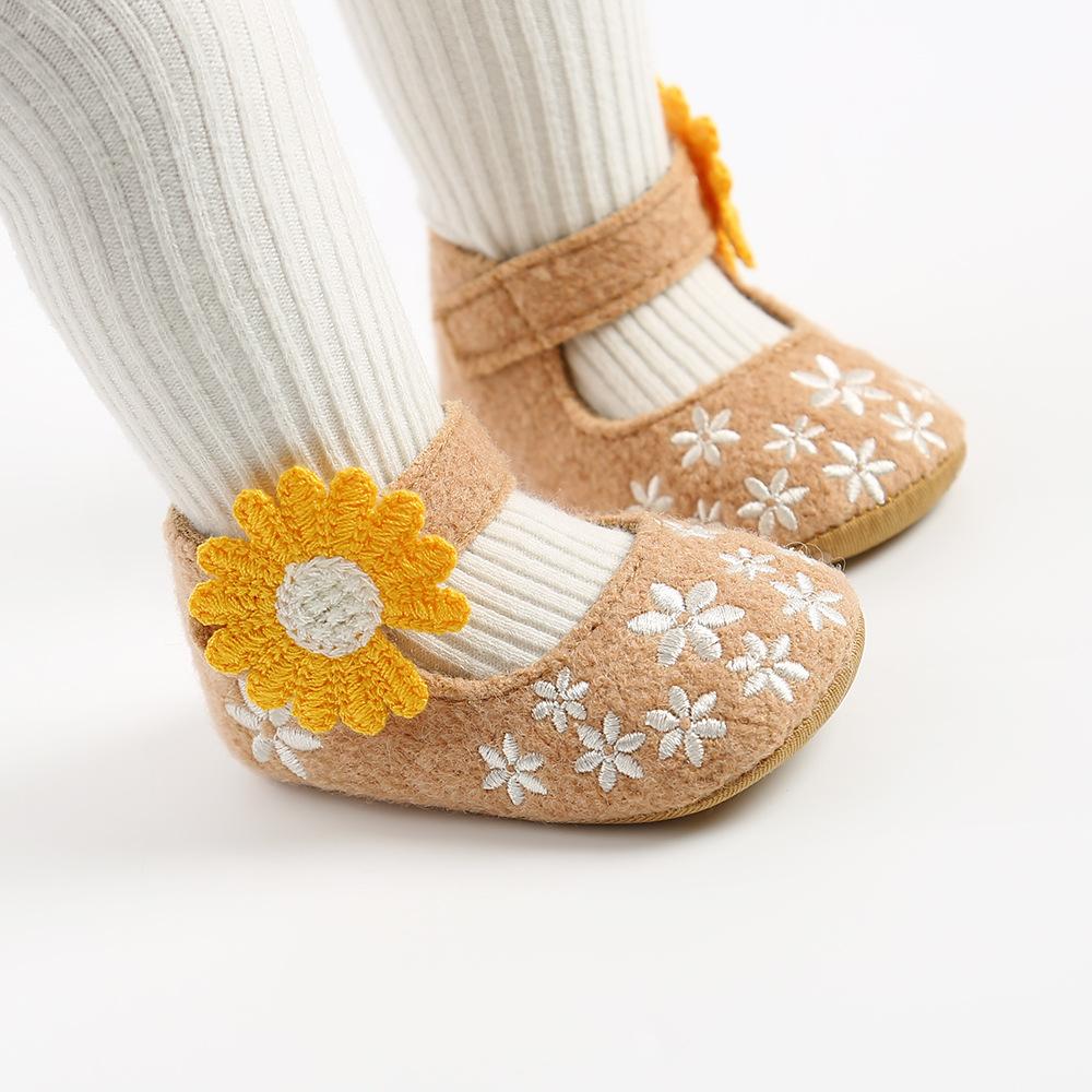MYGGPP Frühling Herbst Sonnenblume Baby Prinzessin Schuhe Kleine Babyschuhe Babyschuhe Weichen Boden Kleinkind Schuhe