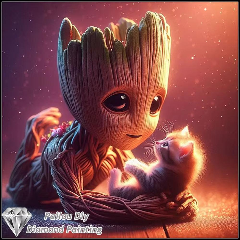 

Disney Classic Character Groot 5D Diamond Painting Full Embroidery Art Gem Sticker Handmade DIY Large Painting Supplies Round 30x30cm
