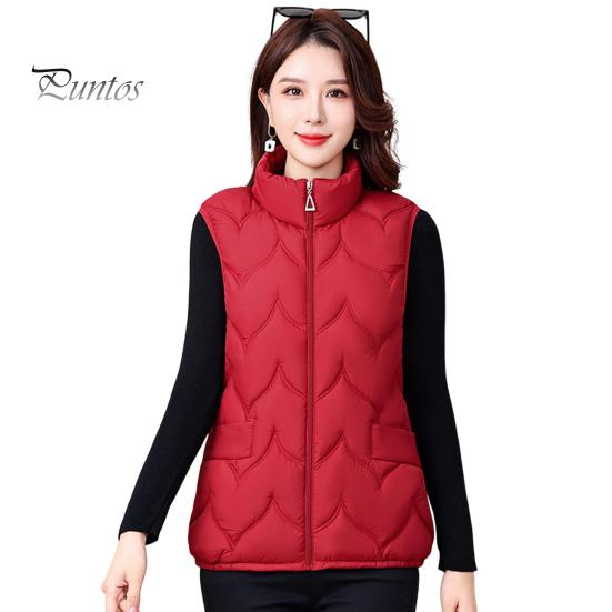 

Женский зимний жилет, пальто, утолщенный, с воротником-стойкой, защита шеи, без рукавов, верхняя одежда, застежка-молния, однотонный, сохраняющий тепло жилет XL красный