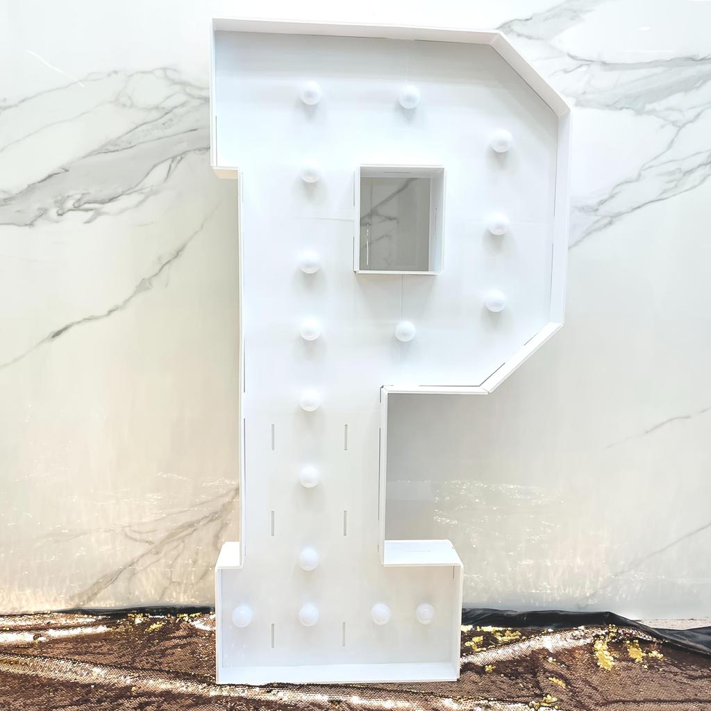 4FT/120cm Bokstav KT-skiva med Kallvita LED-lampor – Bakgrund för Bröllopsförslag, Dekoration för Födelsedag och Examensfest – Ljusbåge för Inomhusevenemang