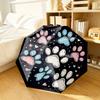 Cute Dog Paw Print Umbrella - Automatic Open/Close, 8-Rib Sturdy Frame, Durable & Vibrant Paw Design with Hearts & Paw Prints,