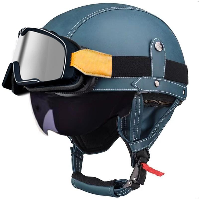 Vintage-Style Open Face Motorcycle Helmet Adults Unisex ABS Half With 3C Certification