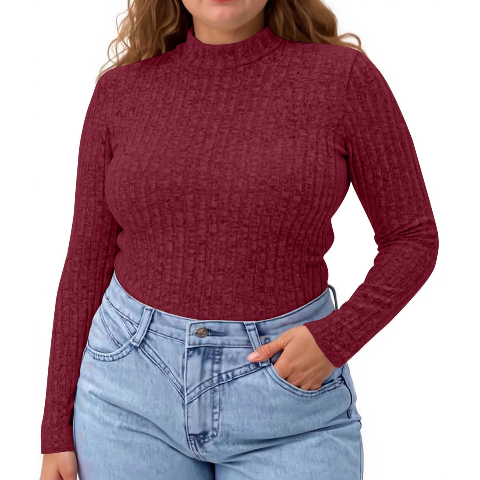 

Women s Fashionable Casual Solid Color Long Sleeve Top XL