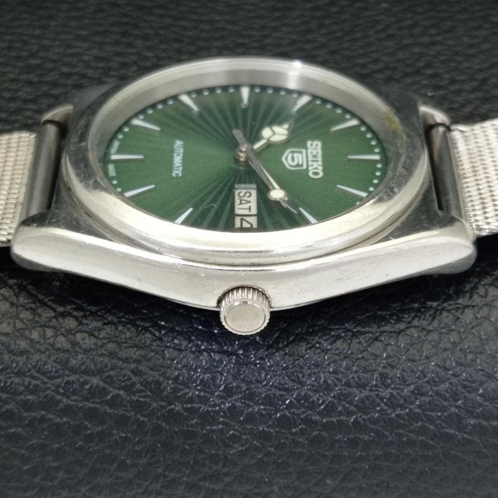 AUTOMATIC VINTAGE SEIKO 5 JAPAN 6309A MENS GREEN COLOR DIAL WATCH A701311-5 R206a-a701311