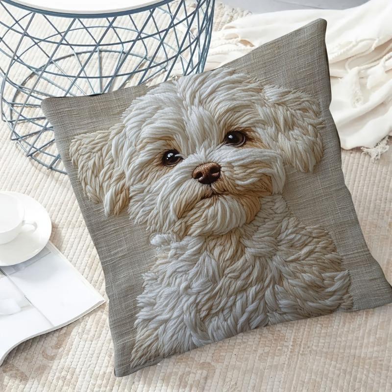 Malteser Hund Wurfkissenbezüge Stuhl Wohnzimmer Kissenbezug Gemütlich Reißverschluss Sofakissenbezüge Tier Schlafzimmer Innenraum Heimdekoration