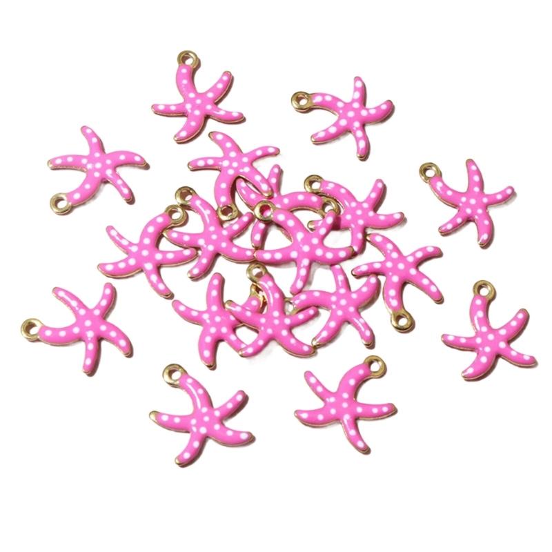 20 Pack Starfish Decorative Accessories Enhancing Aesthetic Stainless Steel Texture Hanging Charm Suitable for Jewelry