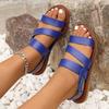 Large size buckle with flat sandals women's one-word buckle beach cool slippers sandals