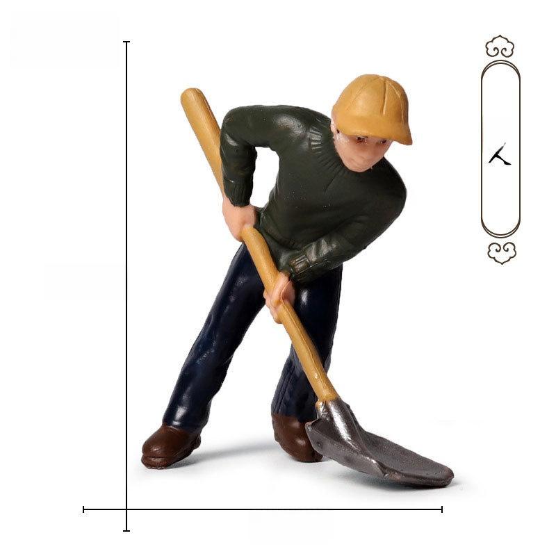 Farm Pasture Simulation Plastic Doll Model Ornament Farmer Worker Animal Woman