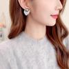 925 Silver Rhinestone Inlaid Pearl Stud Earrings - French Retro Fashion